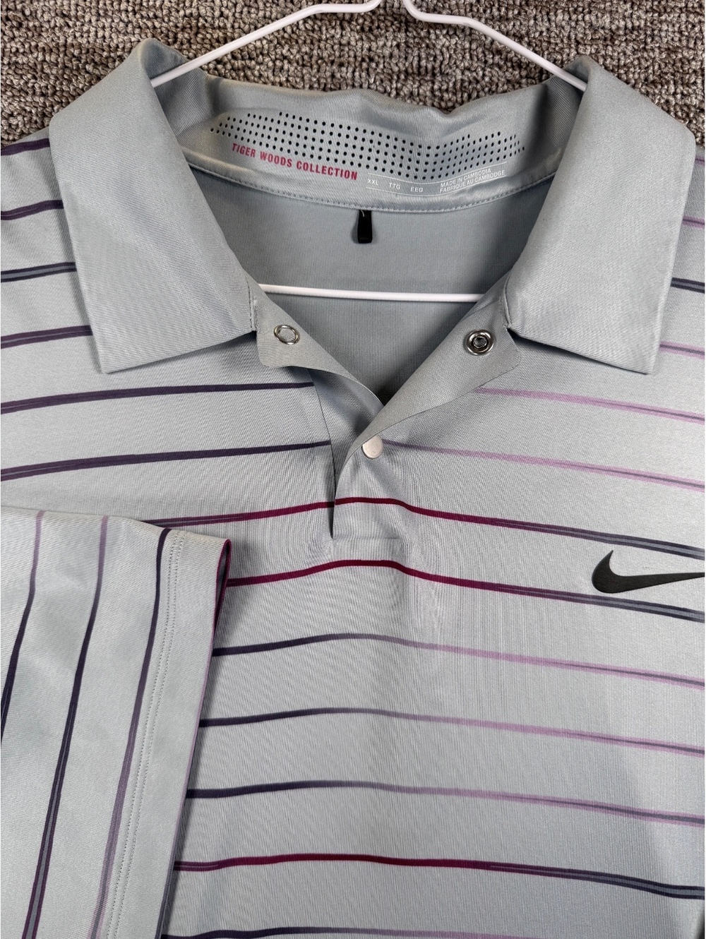 Nike DriFIT Tiger Woods Performance Golf Athletic Sportswear Shirt Polo size 2XL